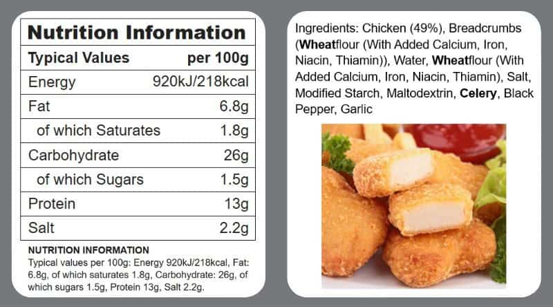 Nutrition Allergen Labelling